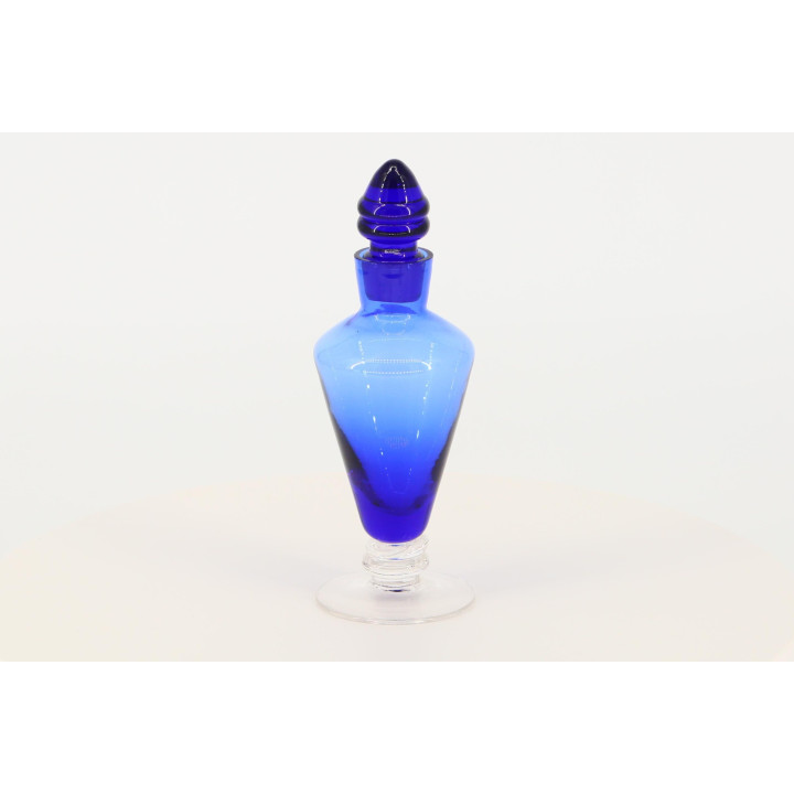 Boccetta di Profumo in Vetro Soffiato Blu Cobalto Vintage