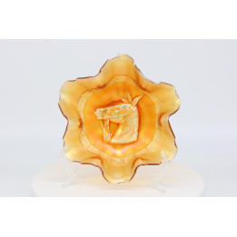 Coupe Fenton Art Glass «Horse Head» Marigold