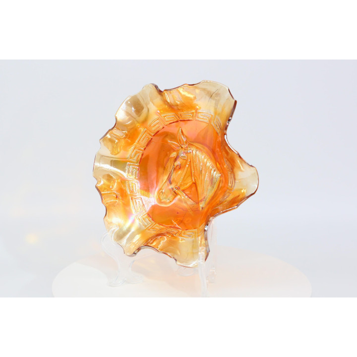 Карнавальное стекло Fenton Marigold Голова лошади 22 см