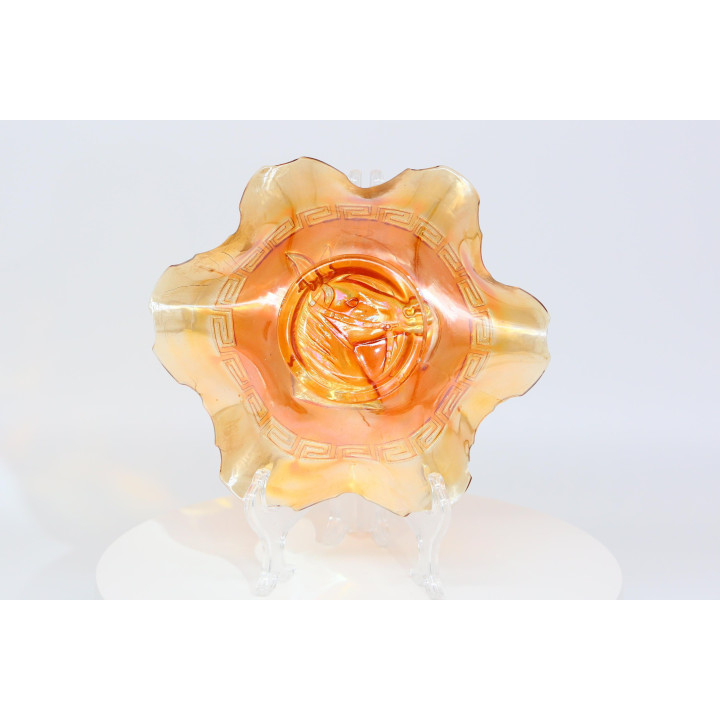 Vetro di Carnevale Fenton Marigold Testa di Cavallo 22cm
