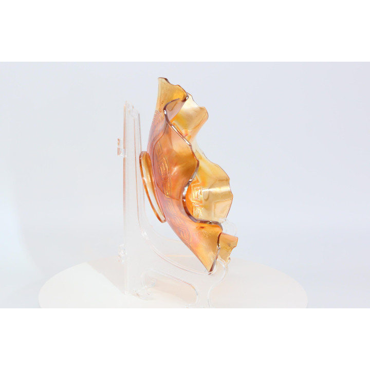 Fenton Marigold Carnival Glass Horse Head Bowl 8.66"