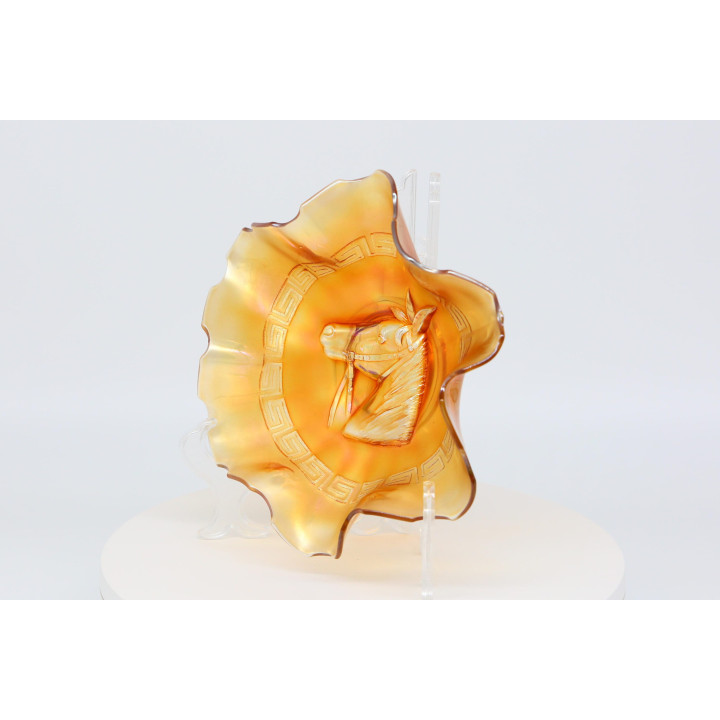 Cuenco Fenton Art Glass «Horse Head» Marigold