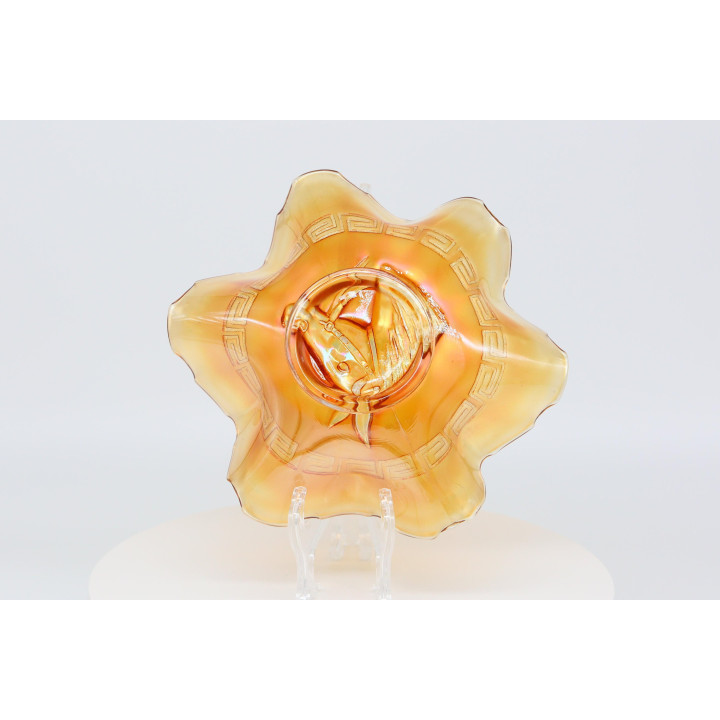 Ciotola Fenton Art Glass «Horse Head» Marigold