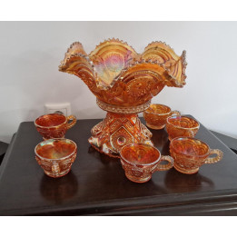Set da Punch Imperial Glass Marigold Carnival Glass