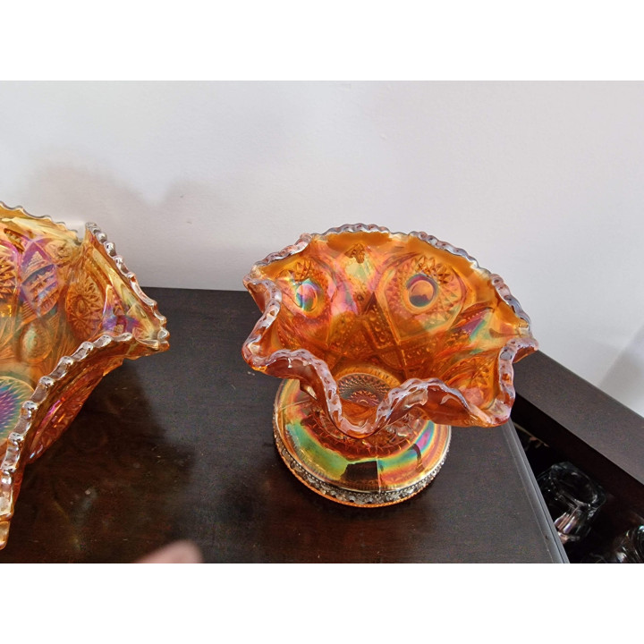 Imperial Glass Marigold Carnival Glass Bowle-Set