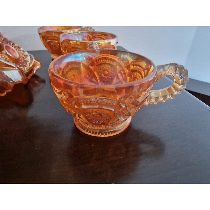 Imperial Glass Marigold Carnival Glass Bowle-Set