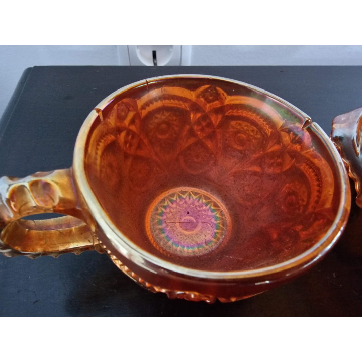 Imperial Glass Marigold Carnival Glass Punch Set - Fashion