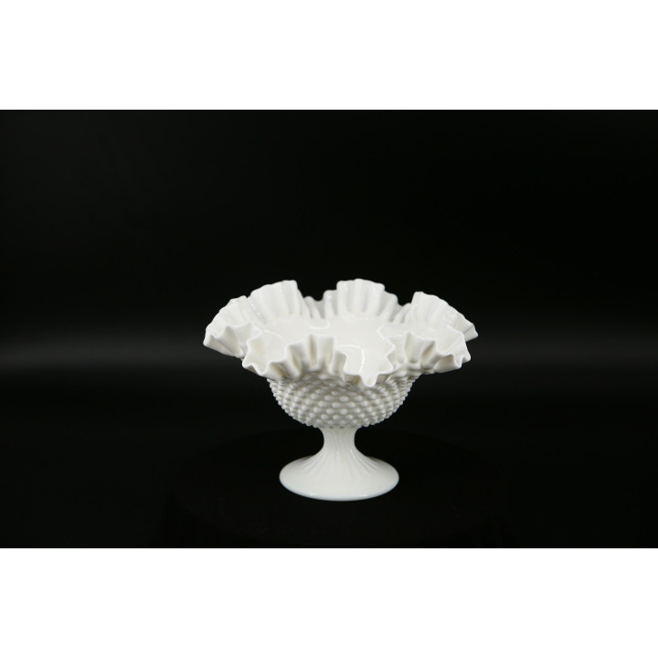 Fruteira Fenton Hobnail em Vidro de Leite - Vintage Anos 50