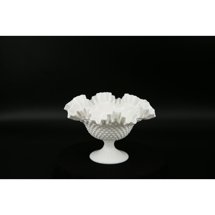 Compotera Fenton Hobnail Cristal de Leche - Vidrio Vintage