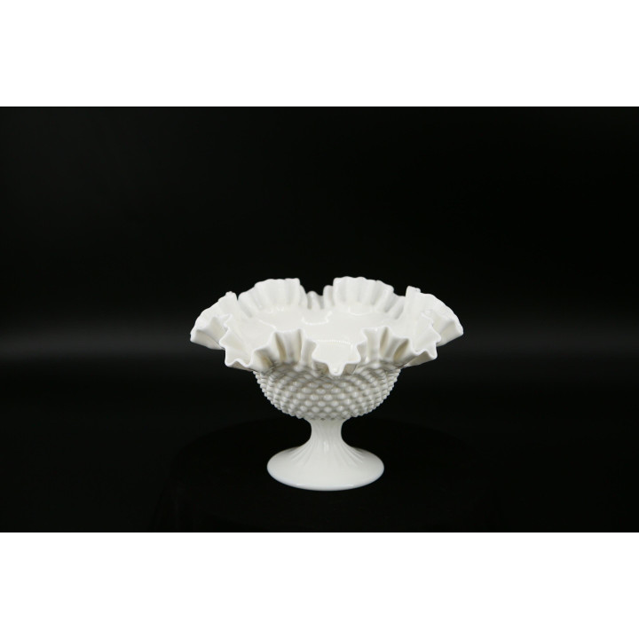 Compotera Fenton Hobnail Cristal de Leche - Vidrio Vintage