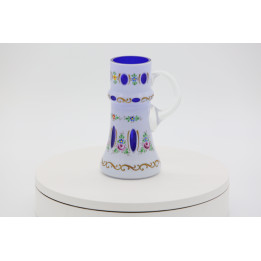 Böhmischer Glaskrug, 24k Gold & Hoch-Emaille