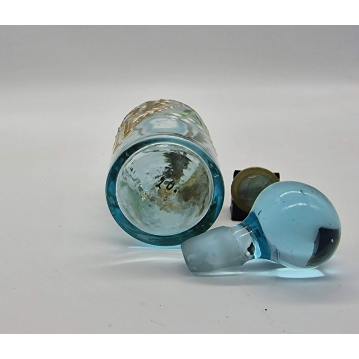 Antique Belle Époque Blue Glass Perfume Bottle - 1910s