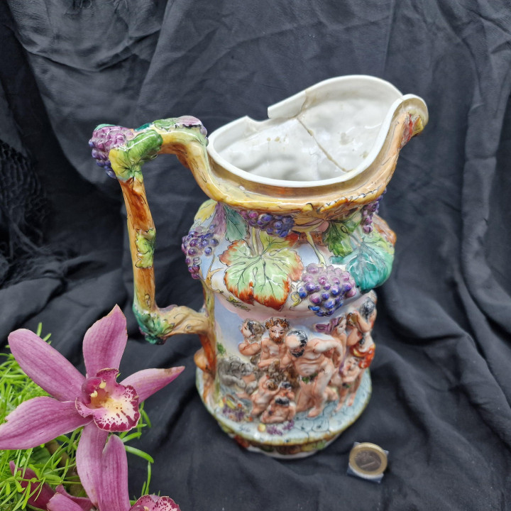 Italienischer Capodimonte-Krug 1940er (Restaurierung)