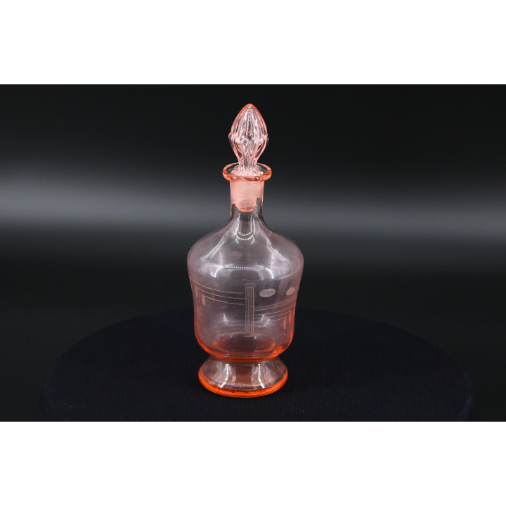 Licoreira de Vidrio Rosa Vintage Anos 30