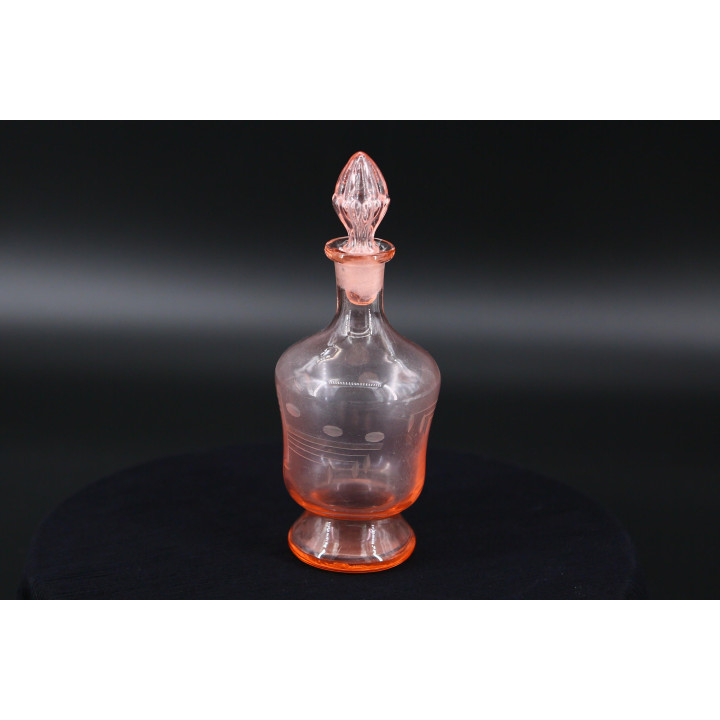 Vintage 1930s Pink Glass Decanter