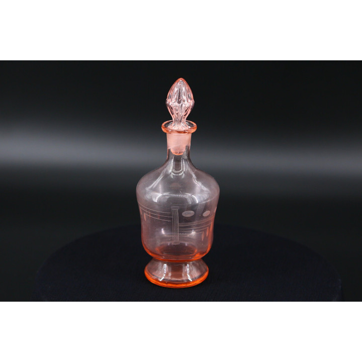 Vintage 1930s Pink Glass Decanter