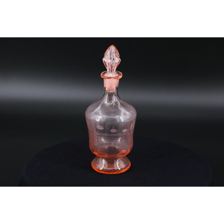 Vintage 1930s Pink Glass Decanter