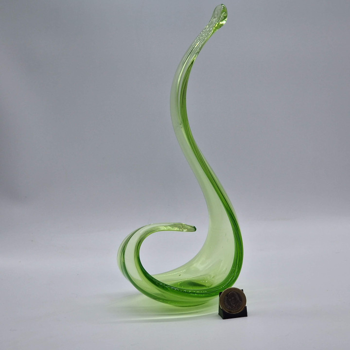 Sculpture en Verre d'Uranium Années 40 | Fluorescence UV