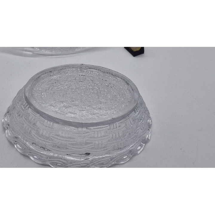 Vintage Butterdose Henne auf Nest aus Glas, 1950er Jahre