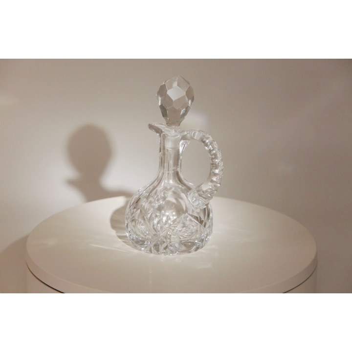 Decanter in Vetro Intagliato Anni '90 | Bottiglia Liquore