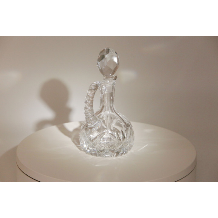 1990s Cut Glass Decanter | Vintage Liquor Carafe