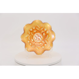Miska Carnival Glass Marigold - Wzór Truskawki
