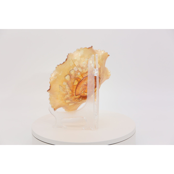 Marigold Carnival Glass Schaal - Aardbeienpatroon