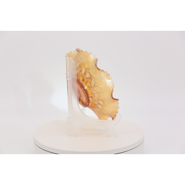 Vintage Marigold Carnival Glass Bowl - Strawberry Pattern