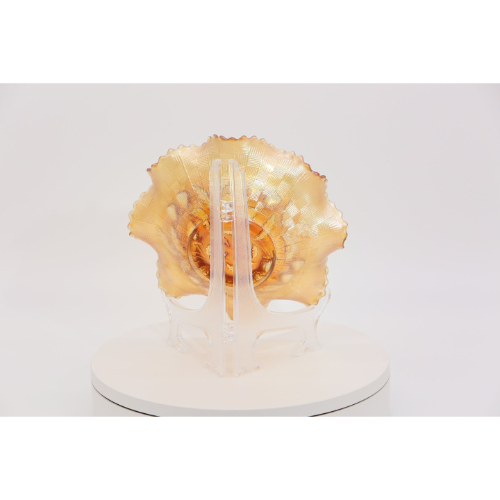Marigold Carnival Glass Schaal - Aardbeienpatroon