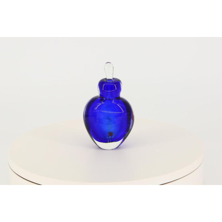 Vintage Flakon na Perfumy Niebieski Kobalt - Szkło 13cm