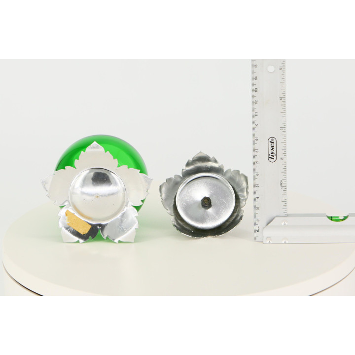 Smaragdgroene glazen appel decoratieve pot, jaren 90