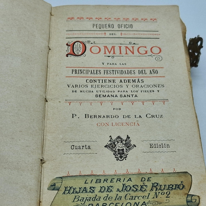Antikes spanisches Gebetbuch Pequeño Oficio del Domingo, 19. Jh.