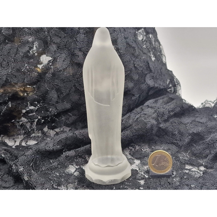 St. Therese of Lisieux Statue, Bohemian Satin Glass, 1950s