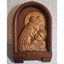 Rilievo in legno Maria e Gesù Bambino anni '60