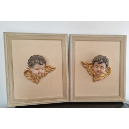 Coppia di Angeli in Ceramica 1940 - Cherubini Vintage