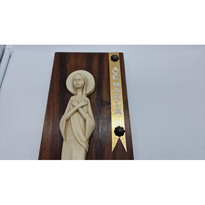 Relevo Virgem Maria Anos 70: Arte Sacra Mid-Century