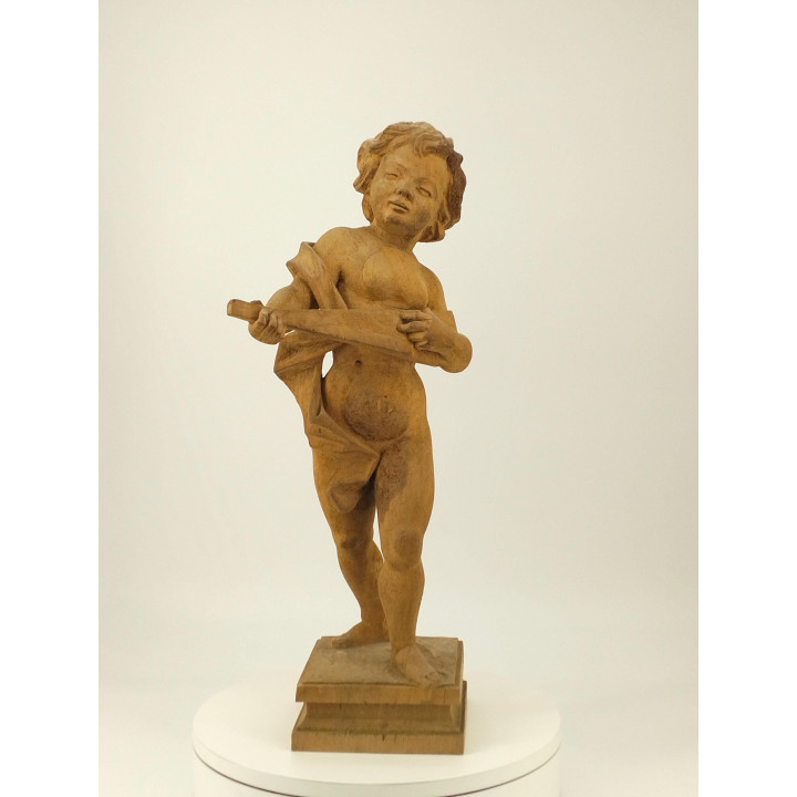 Antike Holzskulptur Cherub (19. Jh.) - Putto Handgeschnitzt
