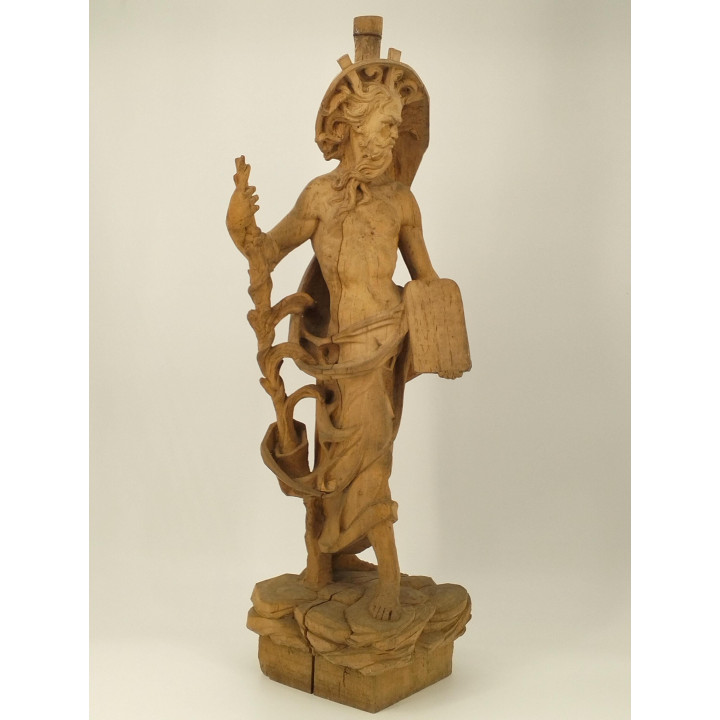 Mose Holzskulptur 19. Jahrhundert - Antike sakrale Kunst