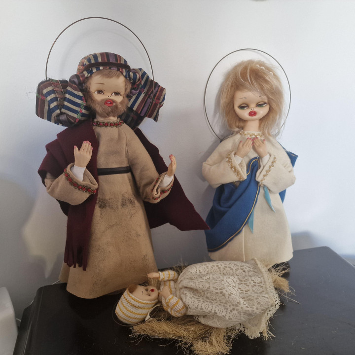 Presépio Vintage Anos 60 - Conjunto de 3 Figuras