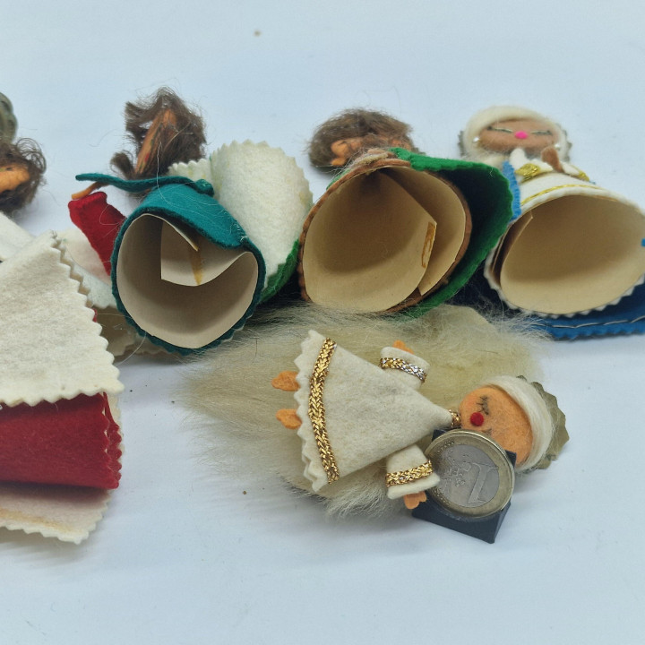 Vintage 1960s Set of 6 Felt Nativity Figures