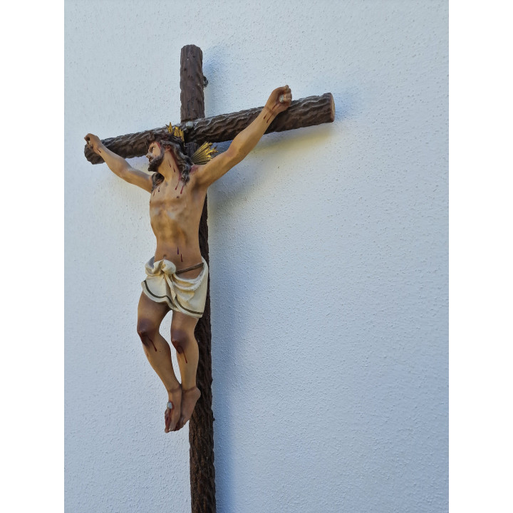 Crucifijo de Olot Años 40 - Arte Sacro Español de Gran Formato