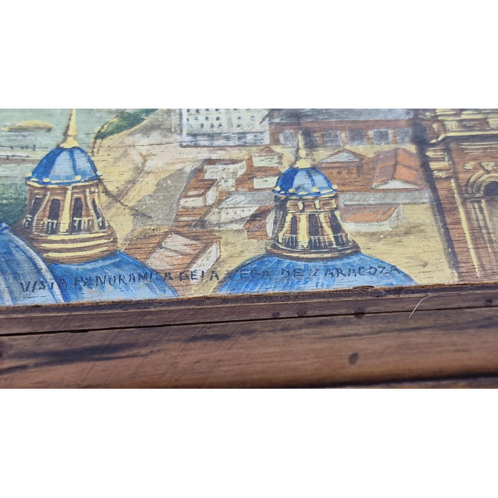Vintage Hand-Painted Zaragoza Wood Box (1960s)
