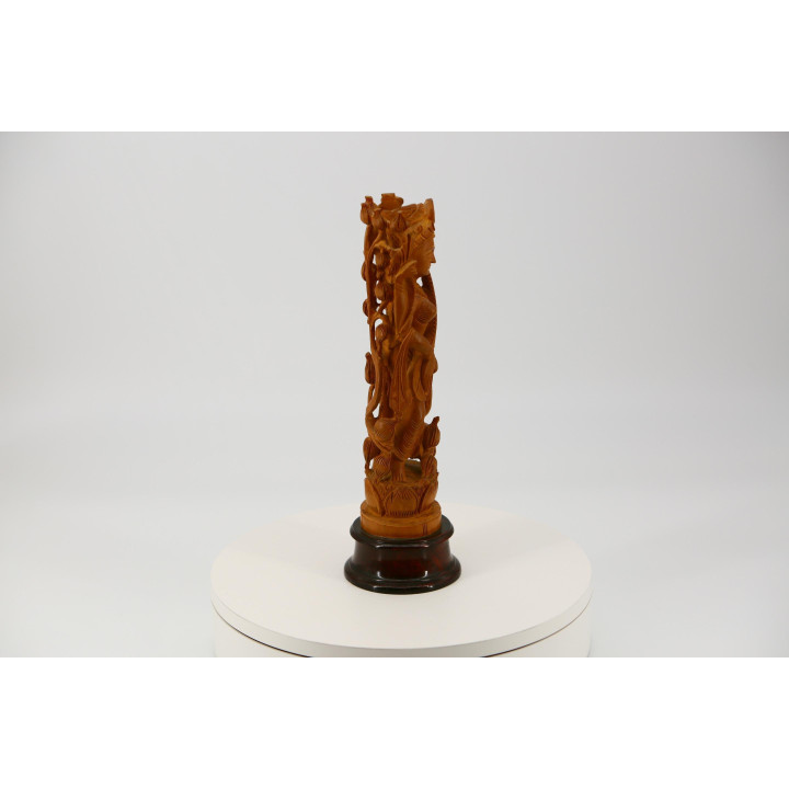 Handgesneden Houten Saraswati Beeld - India 1990