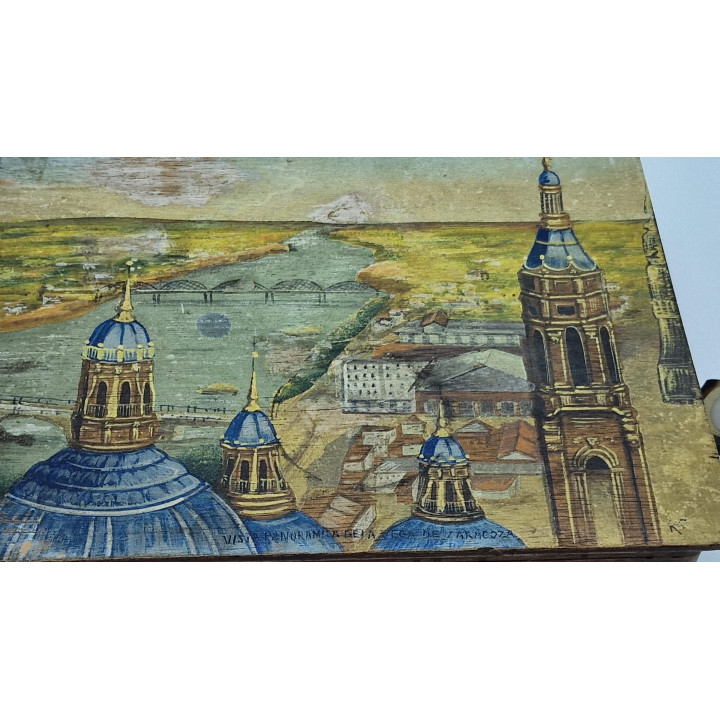 Vintage Handgeschilderde Doos Zaragoza (Jaren '60)