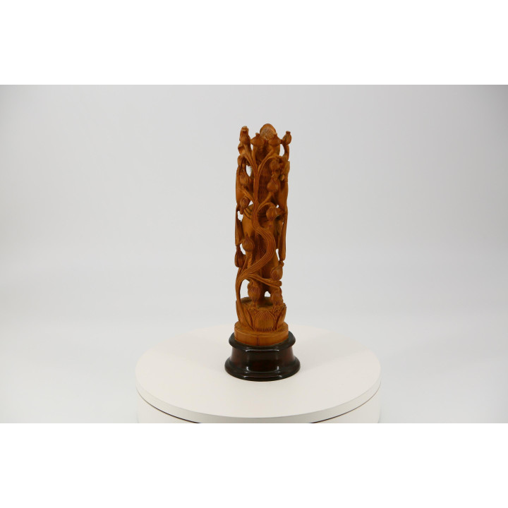 Handgesneden Houten Saraswati Beeld - India 1990