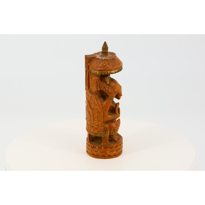 Statua Ganesha in legno intagliato a mano 18cm