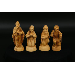 Conjunto 4 Esculturas em Madeira de Oliveira — Anos 90