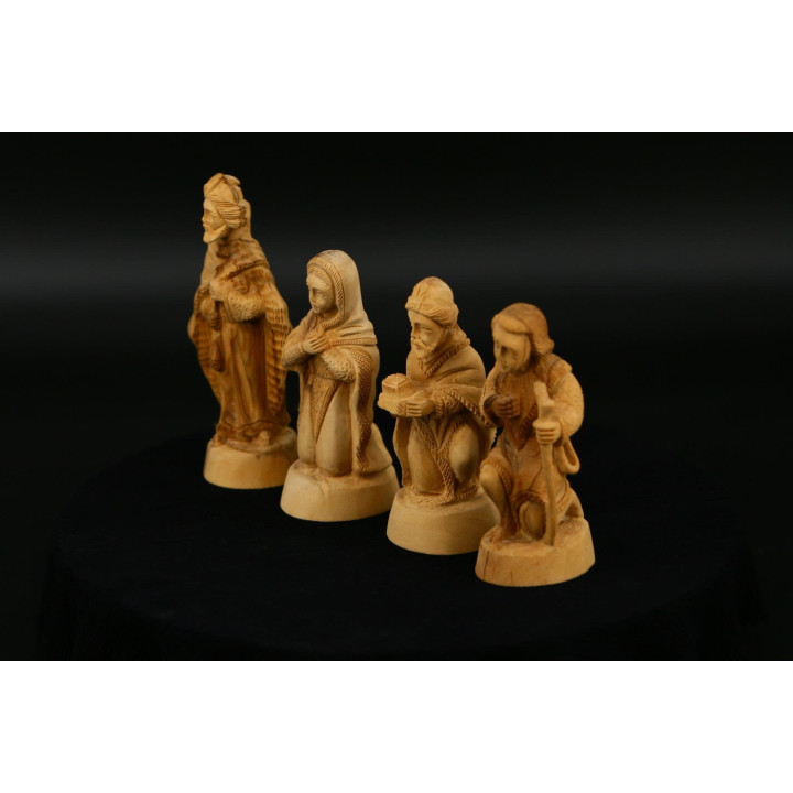 Olive Wood Nativity Sculptures (Set of 4) — 1990s