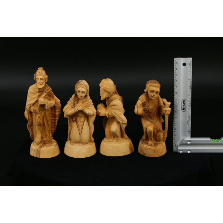 Olivenholz-Krippenfiguren (4er-Set) — 1990er Jahre