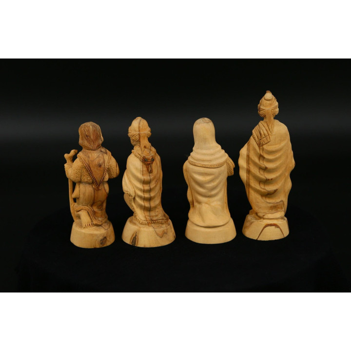 Olivenholz-Krippenfiguren (4er-Set) — 1990er Jahre